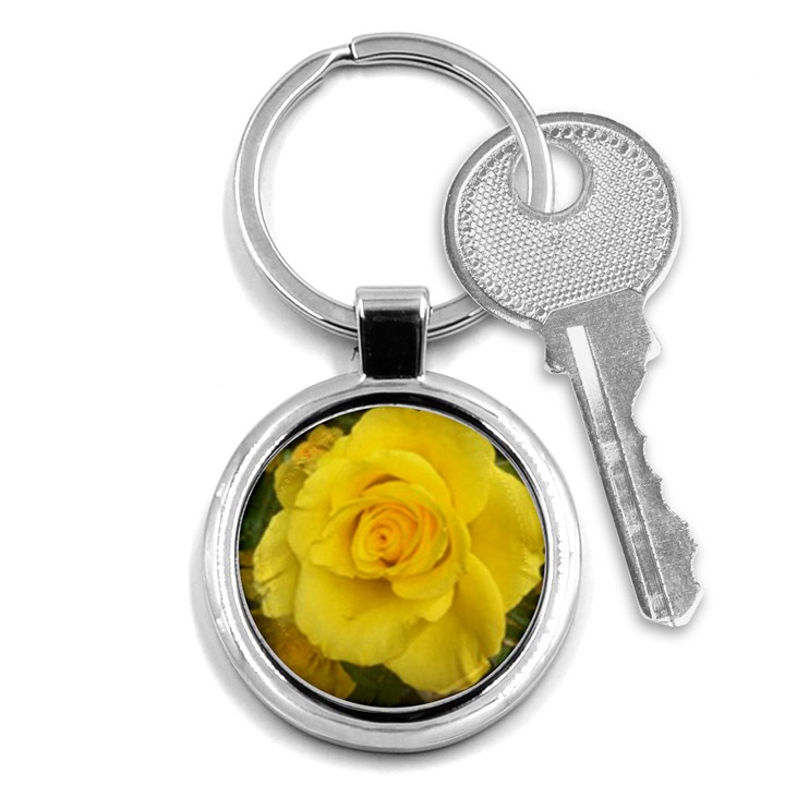 Yellow rose Key Chain (Round)