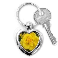 Yellow Rose Key Chain (heart) by glendatartist