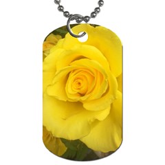 Yellow Rose Dog Tag (one Side) by glendatartist