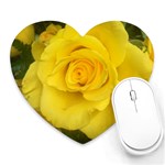 Yellow rose Heart Mousepad Front