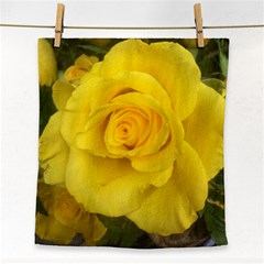 Yellow Rose Face Towel by glendatartist
