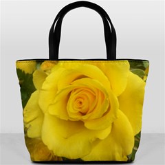 Yellow Rose Bucket Bag by glendatartist