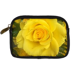 Yellow Rose Digital Camera Leather Case by glendatartist