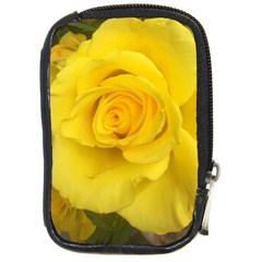 Yellow Rose Compact Camera Leather Case by glendatartist
