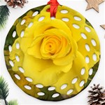 Yellow rose Ornament (Round Filigree) Front
