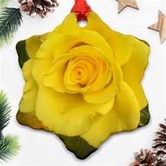 Yellow Rose Ornament (snowflake) by glendatartist