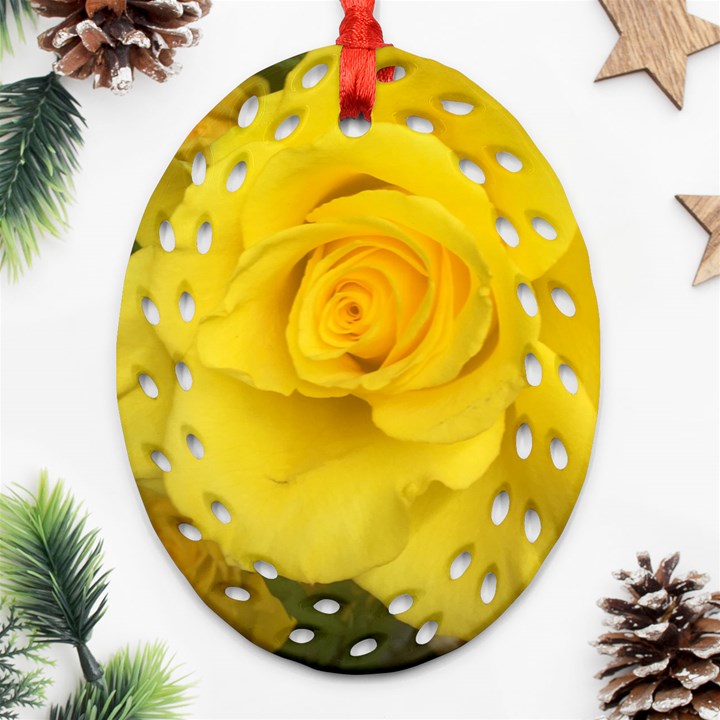 Yellow rose Ornament (Oval Filigree)