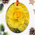 Yellow rose Oval Filigree Ornament (Two Sides) Back