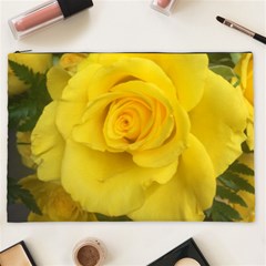 Yellow Rose Cosmetic Bag (xxl) by glendatartist