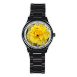 Yellow rose Stainless Steel Round Watch Front