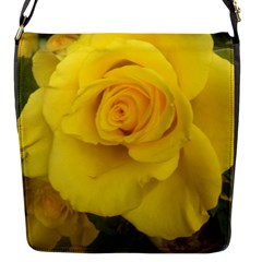 Yellow Rose Flap Closure Messenger Bag (s) by glendatartist