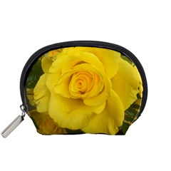Yellow Rose Accessory Pouch (small) by glendatartist