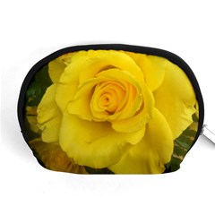Yellow Rose Accessory Pouch (medium) by glendatartist