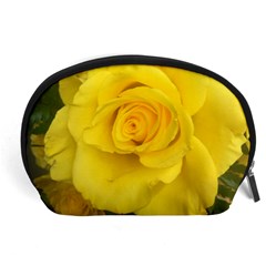 Yellow Rose Accessory Pouch (large) by glendatartist