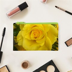 Yellow Rose Cosmetic Bag (xs) by glendatartist