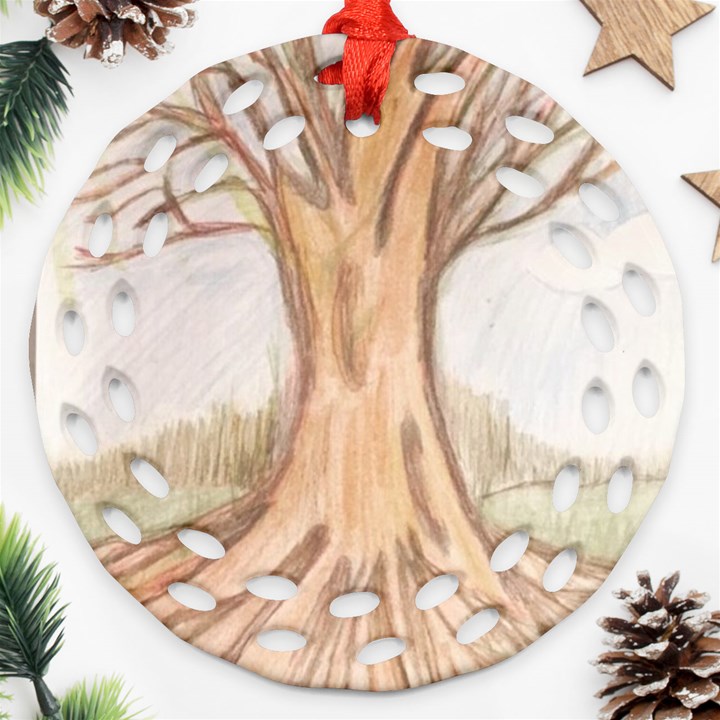 roots Round Filigree Ornament (Two Sides)