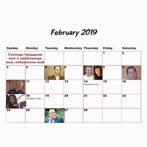 Big Family Calendar By Tania Oct 2019