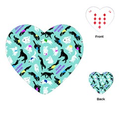 Turquoise Silken Windhound Heart Playing Cards - Playing Cards Single Design (Heart)