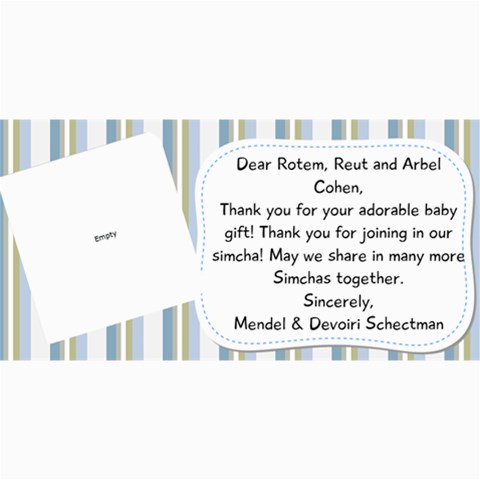 Nachi Thank You Card By Devorah Schectman 8 x4  Photo Card - 11