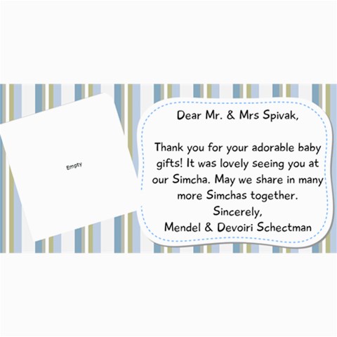 Nachi Thank You Card By Devorah Schectman 8 x4  Photo Card - 12