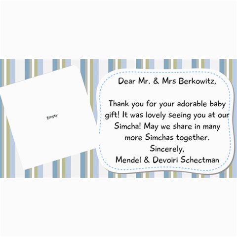 Nachi Thank You Card By Devorah Schectman 8 x4  Photo Card - 13
