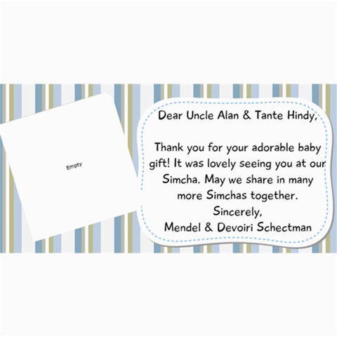 Nachi Thank You Card By Devorah Schectman 8 x4  Photo Card - 16