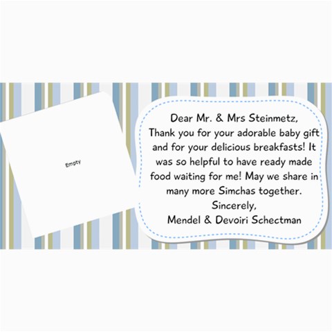 Nachi Thank You Card By Devorah Schectman 8 x4  Photo Card - 17