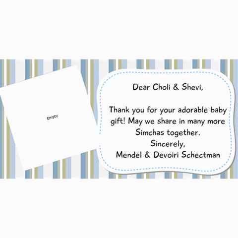 Nachi Thank You Card By Devorah Schectman 8 x4  Photo Card - 19