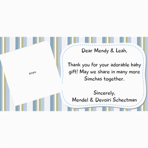 Nachi Thank You Card By Devorah Schectman 8 x4  Photo Card - 20