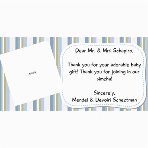 Nachi Thank You Card By Devorah Schectman 8 x4  Photo Card - 22