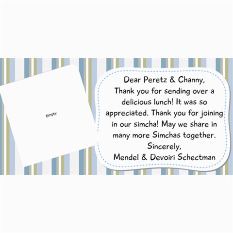 Nachi Thank You Card By Devorah Schectman 8 x4  Photo Card - 23