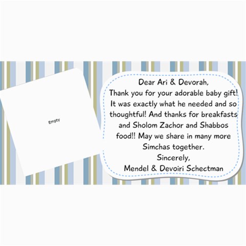 Nachi Thank You Card By Devorah Schectman 8 x4  Photo Card - 24