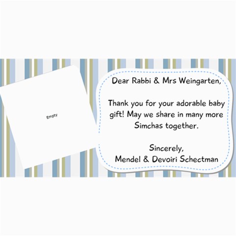 Nachi Thank You Card By Devorah Schectman 8 x4  Photo Card - 26