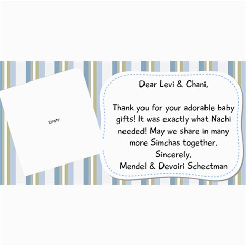 Nachi Thank You Card By Devorah Schectman 8 x4  Photo Card - 27