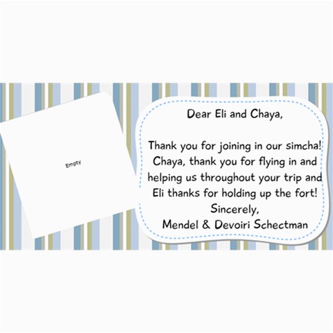 Nachi Thank You Card By Devorah Schectman 8 x4  Photo Card - 29
