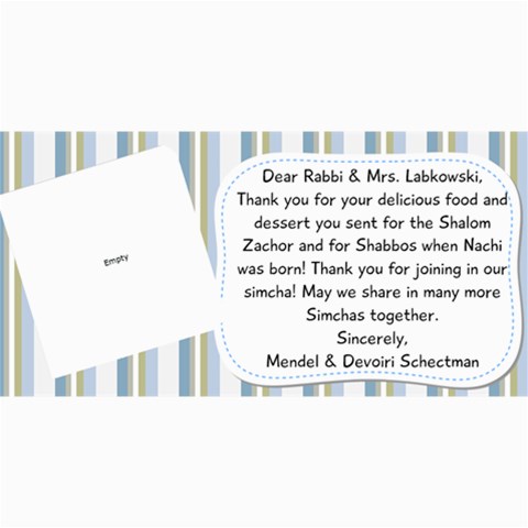 Nachi Thank You Card By Devorah Schectman 8 x4  Photo Card - 32