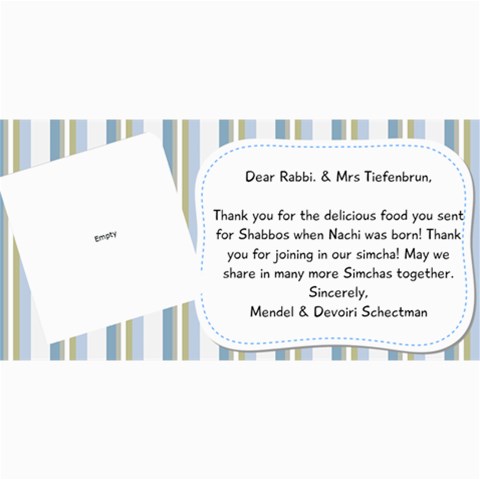 Nachi Thank You Card By Devorah Schectman 8 x4  Photo Card - 36