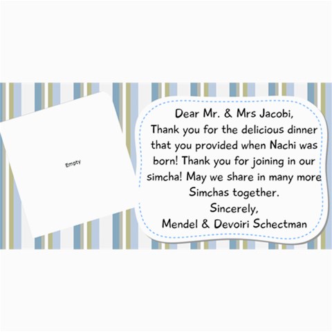 Nachi Thank You Card By Devorah Schectman 8 x4  Photo Card - 37