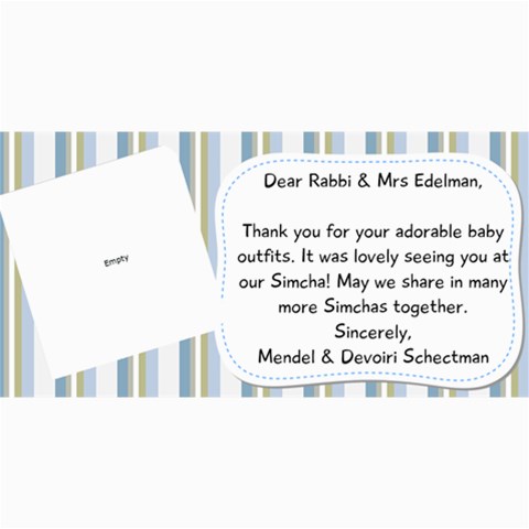 Nachi Thank You Card By Devorah Schectman 8 x4  Photo Card - 5