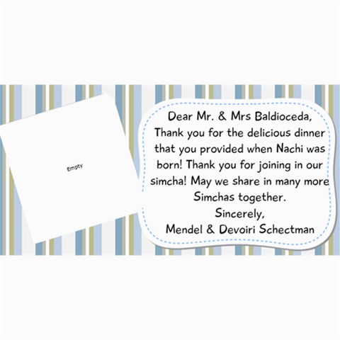 Nachi Thank You Card By Devorah Schectman 8 x4  Photo Card - 42