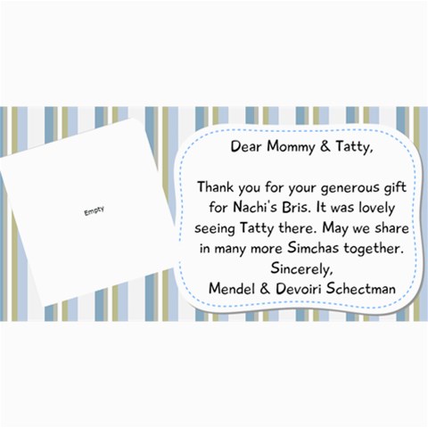Nachi Thank You Card By Devorah Schectman 8 x4  Photo Card - 45