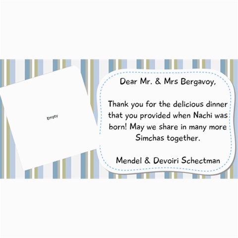 Nachi Thank You Card By Devorah Schectman 8 x4  Photo Card - 47
