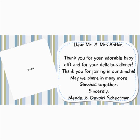 Nachi Thank You Card By Devorah Schectman 8 x4  Photo Card - 8