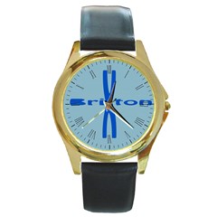 Round Gold Metal Watch