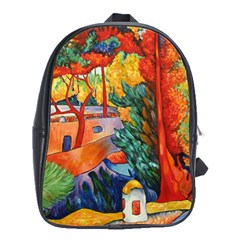 leather back pack with adobe sanctuary - School Bag (XL)