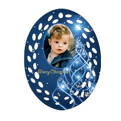 George Christmas Filigree Oval Ornament 3 (2 Sided) By Deborah Front