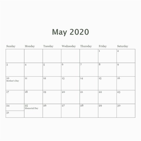 2020 Calendar Angie By Marlene Oct 2020