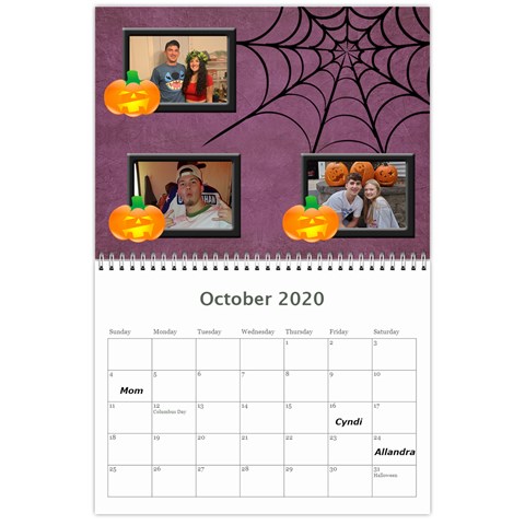 2020 Calendar Angie By Marlene Oct 2020