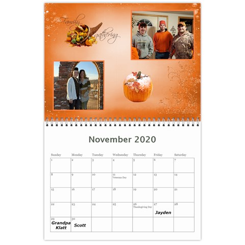 2020 Calendar Angie By Marlene Nov 2020