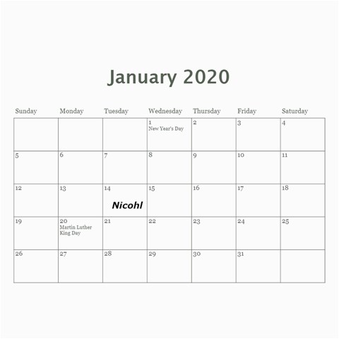 2020 Calendar Angie By Marlene Feb 2020